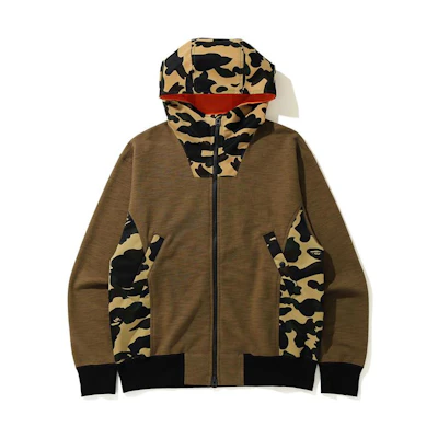 BAPE Ape Head Tiger Camo Zip-Up Hoodie Brown 0ZXSWM115005G-GRD