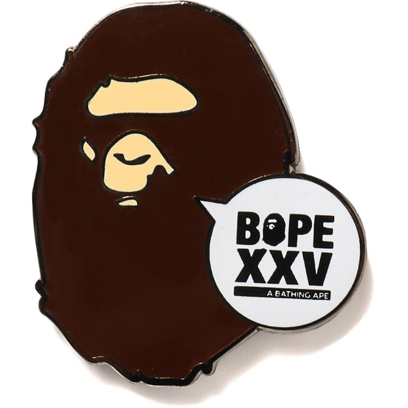 Buy 베이프 헤드 25주년 핀 (브라운)

