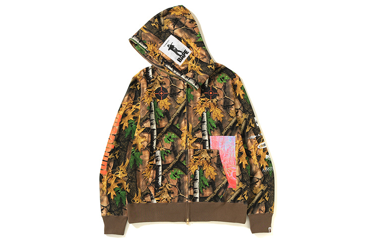 BAPE Ape Letter Print Leaf Pattern Hoodie Jacket Unisex. 0ZXSWM115013C 圖 2