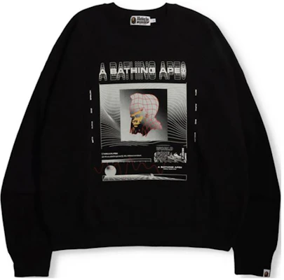BAPE Ape Lettering Tech Print Crewneck Pullover Sweatshirt 0ZXSWM11301SH Buy BAPE Ape Lettering Tech Print Crewneck Pullover Sweatshirt 0ZXSWM11301SH