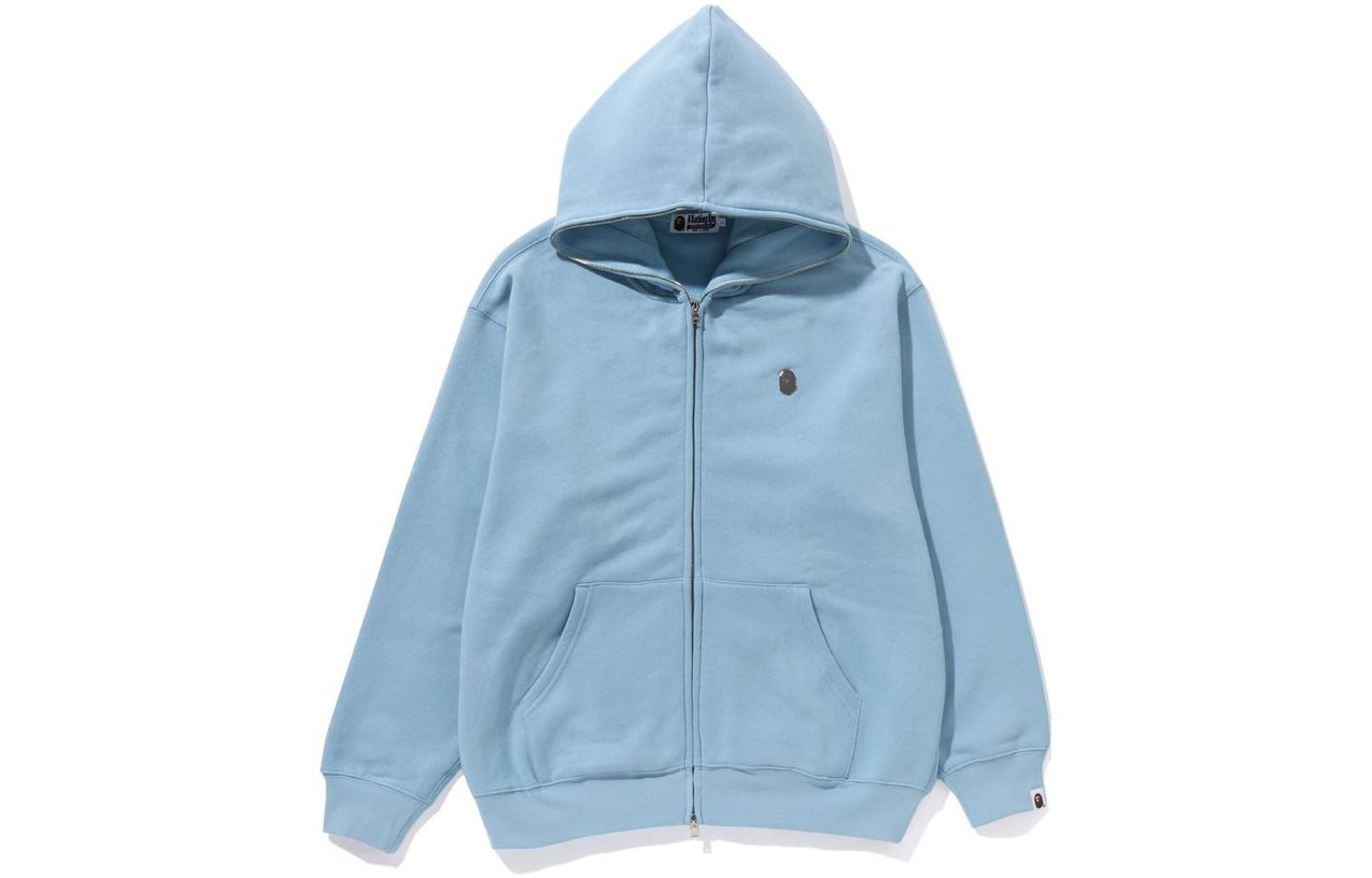 BAPE Ape Logo Embroidered Full-Zip Loose Hoodie Jacket 1J80-115-051