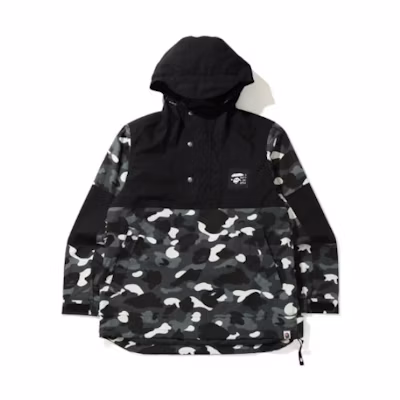 BAPE Ape Logo Glow Camo Patchwork Hoodie Jacket Black 0ZXJKM140023F