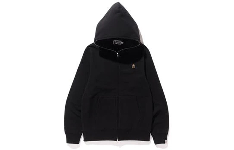 BAPE Ape Logo Patch Hoodie Jacket Black 1F30-115-020