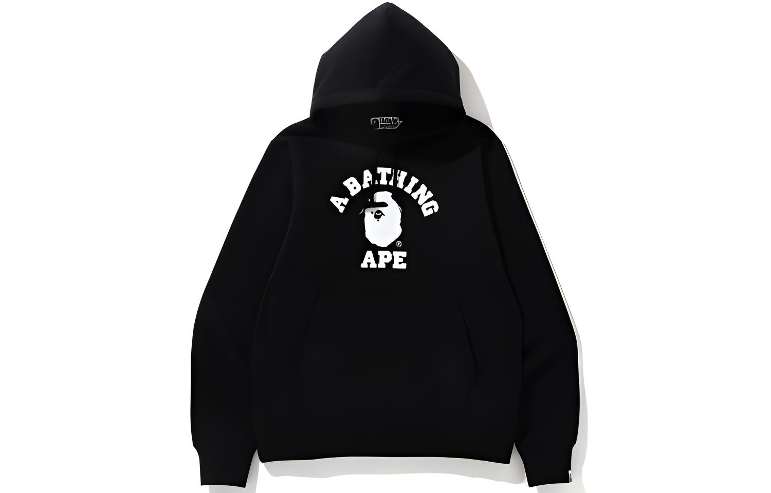 BAPE Ape Logo Print Long Sleeve Hoodie Style 0ZXSWM14002XD