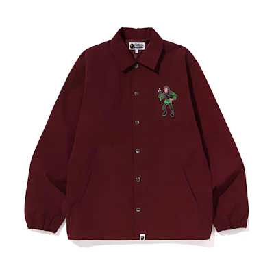 BAPE Ape Logo Print Solid Color Polo Collar Jacket Men 0ZXLJM140010K