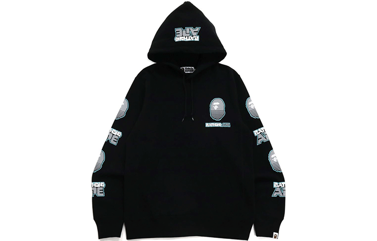 BAPE Ape Logo Printed Pullover Hoodie Long Sleeve 1H80-114-003