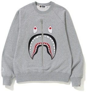 Bape 灰色鲨鱼贴花圆领衫 Buy Bape 灰色鲨鱼贴花圆领衫