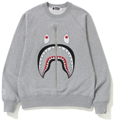 Bape Applique Shark Crewneck Grey Buy Bape Applique Shark Crewneck Grey