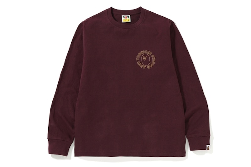 Bape ATS Circle LS Tee Burgundy 圖 2