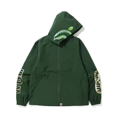 BAPE Aurora Shark Hoodie Jacket Green Unisex 001ljf801003x