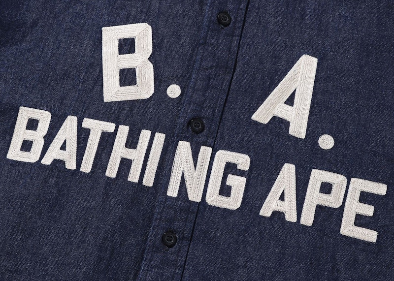 Order BAPE B.A Loose Fit Denim Shirt 'Indigo'