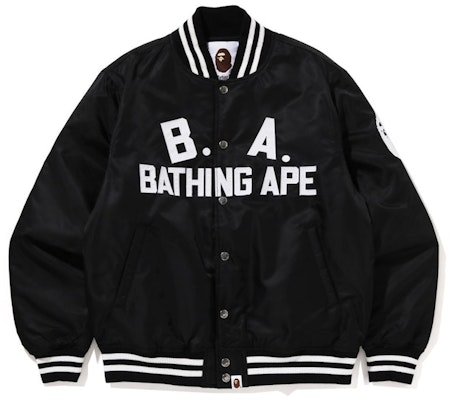 BAPE B.A Nylon Varsity Jacket 'Black' Buy BAPE B.A Nylon Varsity Jacket 'Black'