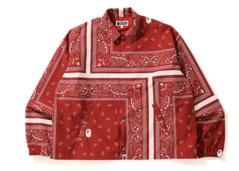 Buy Jaket BAPE Bandana Merah Model Relaxed Coach
