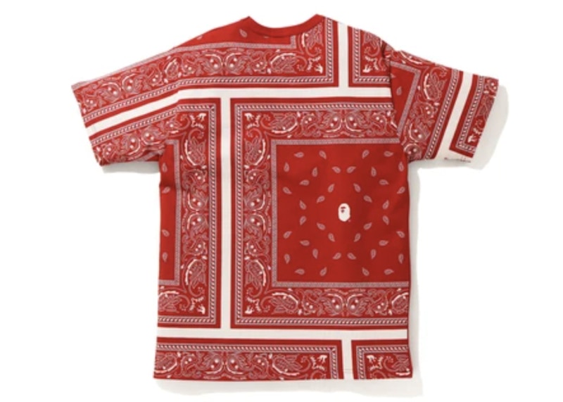 BAPE Bandana Print Tee Red 圖 2