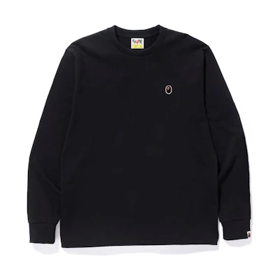 BAPE BAPE Ape Head One Point Embroidered Logo Long Sleeve Tee for Men 1J30-111-011