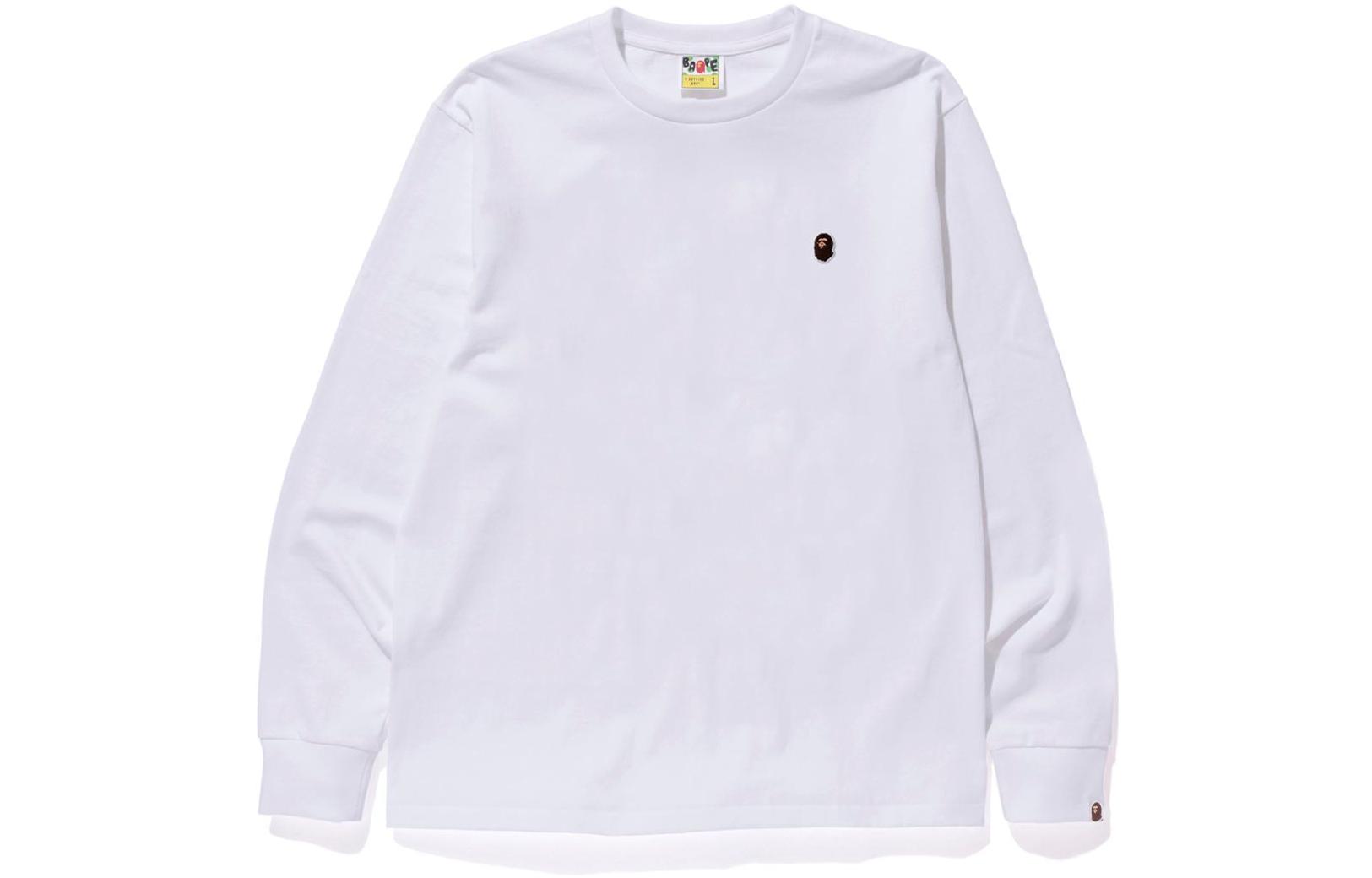 BAPE BAPE Ape Head One Point Embroidered Logo Long Sleeve Tee for Men 1J30-111-011 圖 6