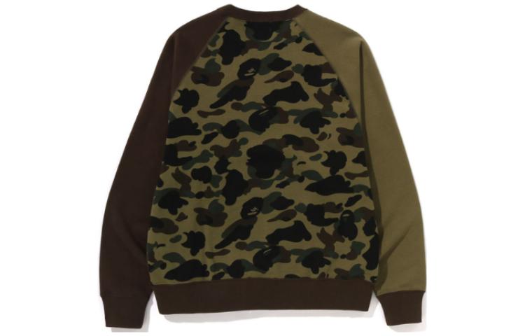 Lookbook BAPE カモフラージュ ロゴ プリント パッチワーク スウェットシャツ 0ZXSWM113010K