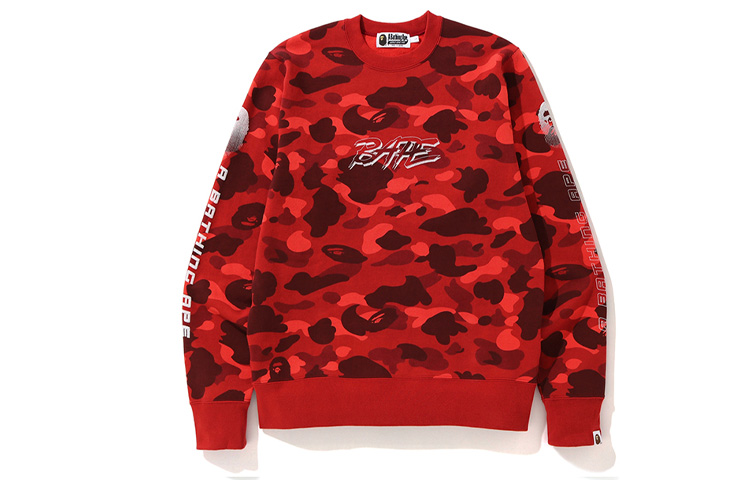 Shop BAPE カラー カモ クルーネック セーター ユニセックス ジャカード プルオーバー 0ZXSWM113006D