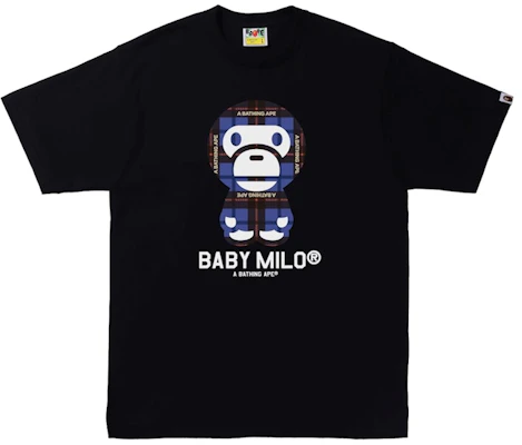 BAPE Bape 標誌格紋 Baby Milo T恤 黑色/藍色 Buy BAPE Bape 標誌格紋 Baby Milo T恤 黑色/藍色