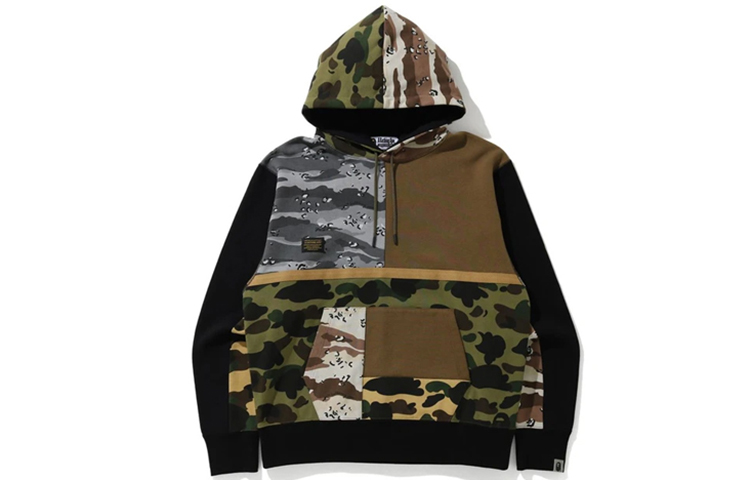 BAPE BAPE Loose Fit Pullover Hoodie with Patchwork Camo Design 1H30-114-007 圖 2