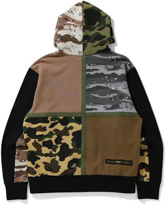 BAPE パッチワーク迷彩デザイン ルーズフィット プルオーバーフーディー 1H30-114-007 Lookbook BAPE パッチワーク迷彩デザイン ルーズフィット プルオーバーフーディー 1H30-114-007