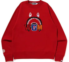 BAPE BAPE Shark Embroidered Crewneck Pullover Sweatshirt 1I80-113-013 BAPE BAPE Shark Embroidered Crewneck Pullover Sweatshirt 1I80-113-013