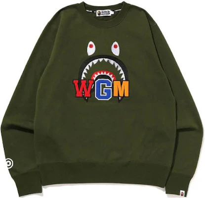 BAPE シャーク刺繍クルーネックプルオーバースウェットシャツ 1I80-113-013 Order BAPE シャーク刺繍クルーネックプルオーバースウェットシャツ 1I80-113-013