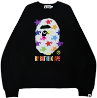 BAPE BAPE Sta Pattern Ape Head Loose-Fit Star Print Crewneck Sweatshirt Men 1H70-113-009 BAPE BAPE Sta Pattern Ape Head Loose-Fit Star Print Crewneck Sweatshirt Men 1H70-113-009