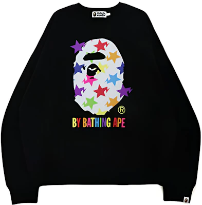 BAPE迷彩猿頭寬鬆版星星印花圓領長袖男士衛衣 1H70-113-009 Buy BAPE迷彩猿頭寬鬆版星星印花圓領長袖男士衛衣 1H70-113-009
