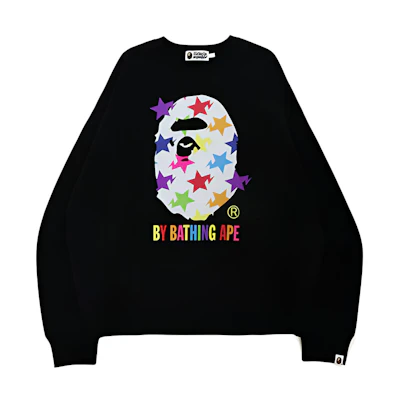 BAPE BAPE Sta Pattern Ape Head Loose-Fit Star Print Crewneck Sweatshirt Men 1H70-113-009