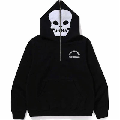BAPE x NEIGHBORHOOD SS25 Dual-Skull Shark Hoodie Unisex Kolaborasi 0ZXSWM115907N 5