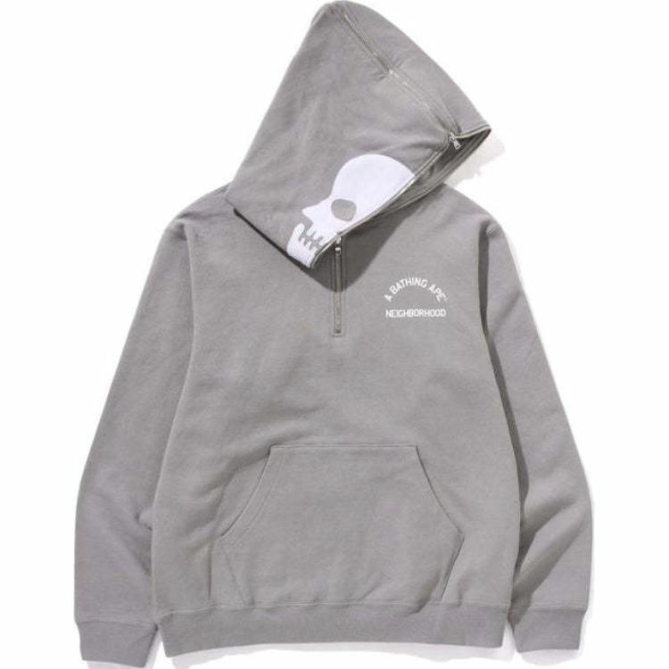 Purchase BAPE x NEIGHBORHOOD SS25 Dual-Skull Shark Hoodie Unisex Kolaborasi 0ZXSWM115907N