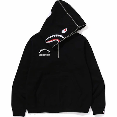 BAPE x NEIGHBORHOOD SS25 Dual-Skull Shark Hoodie Unisex Kolaborasi 0ZXSWM115907N 2