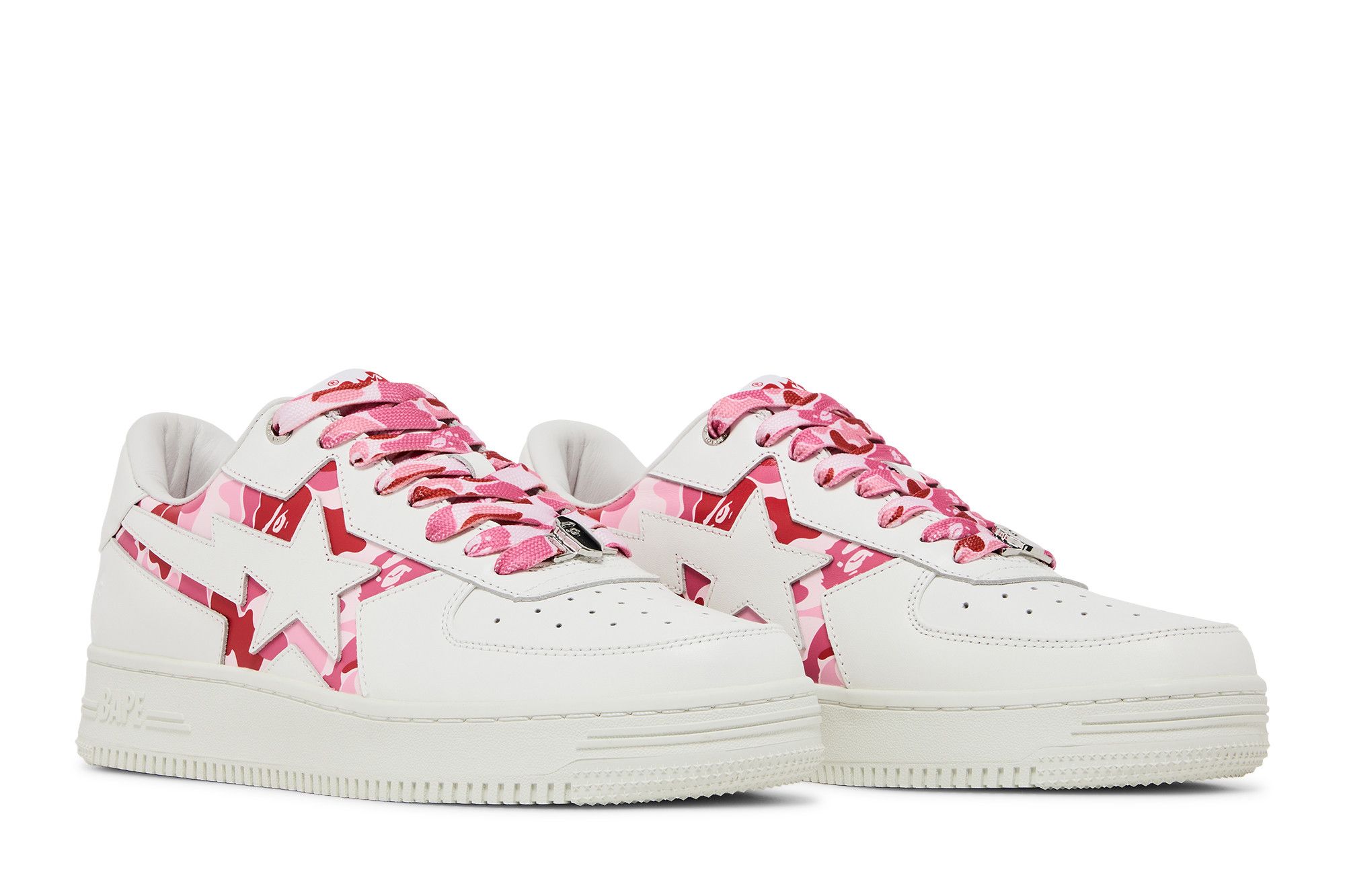 Cheap ベイプ Bapesta アイコンABCカモ ピンク 1K30191307-PNK