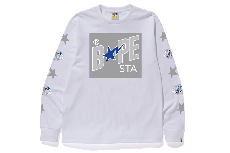 BAPE Bapesta Box L/S Tee White