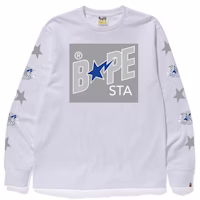 BAPE Bapesta Box L/S Tee White BAPE Bapesta Box L/S Tee White