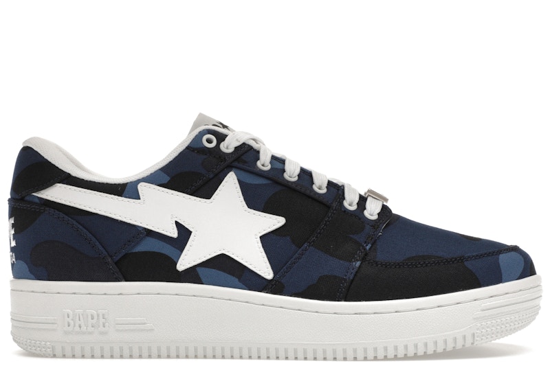 Buy BAPE Bapesta Canvas Low 'Camuflaje Azul Marino' 1E80191002-NVY
