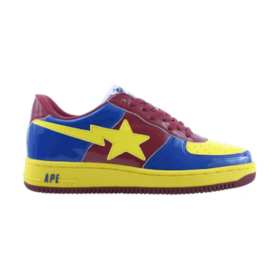 BAPE Bapesta FS-001 Low 'Burgundy Yellow Blue'