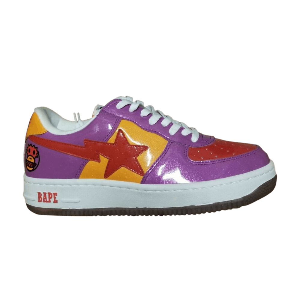 Buy BAPE Bapesta FS-001 Low 'Ungu Merah Kuning Berkilau' BAPESTA-PURP-GLIT