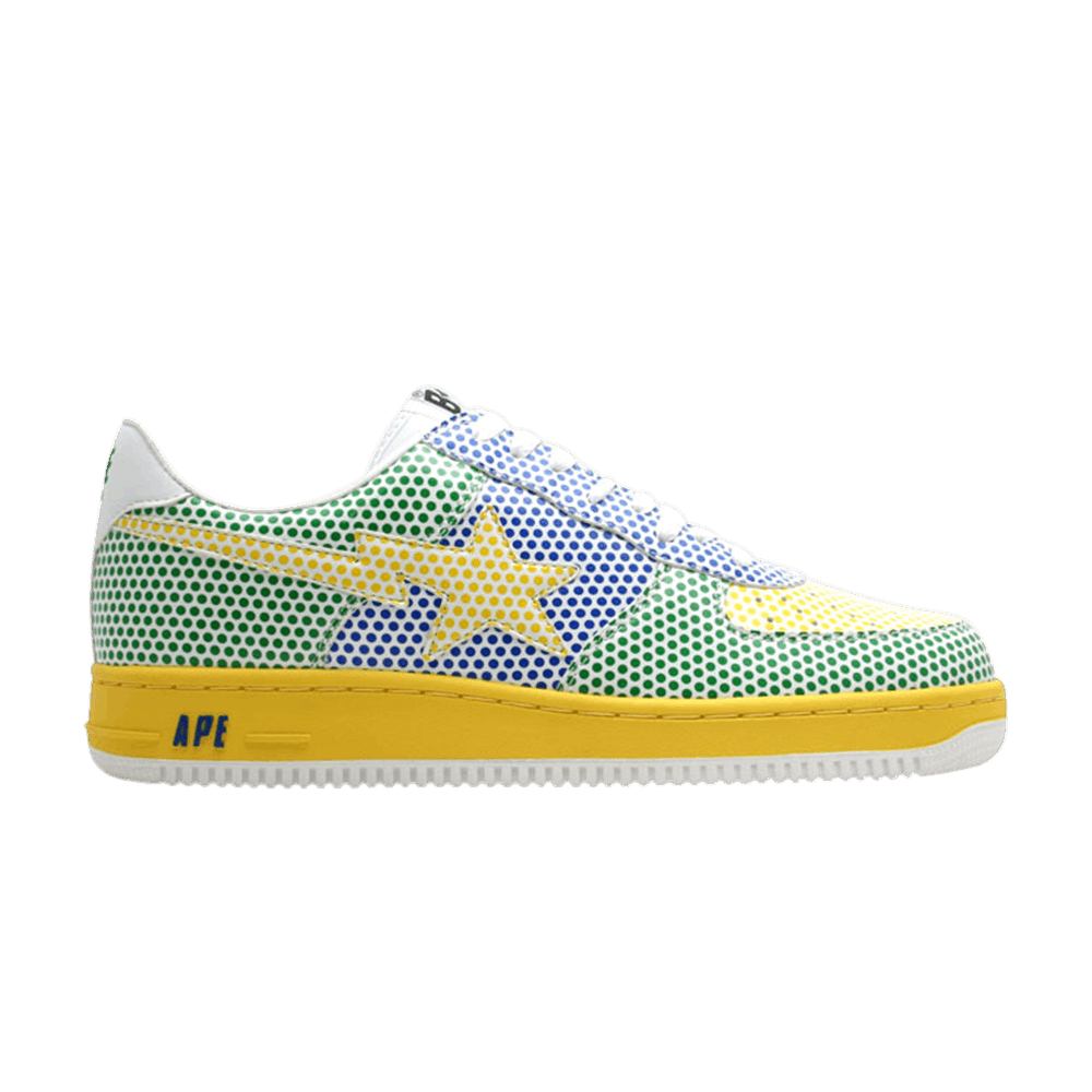 bapesta green yellow blue