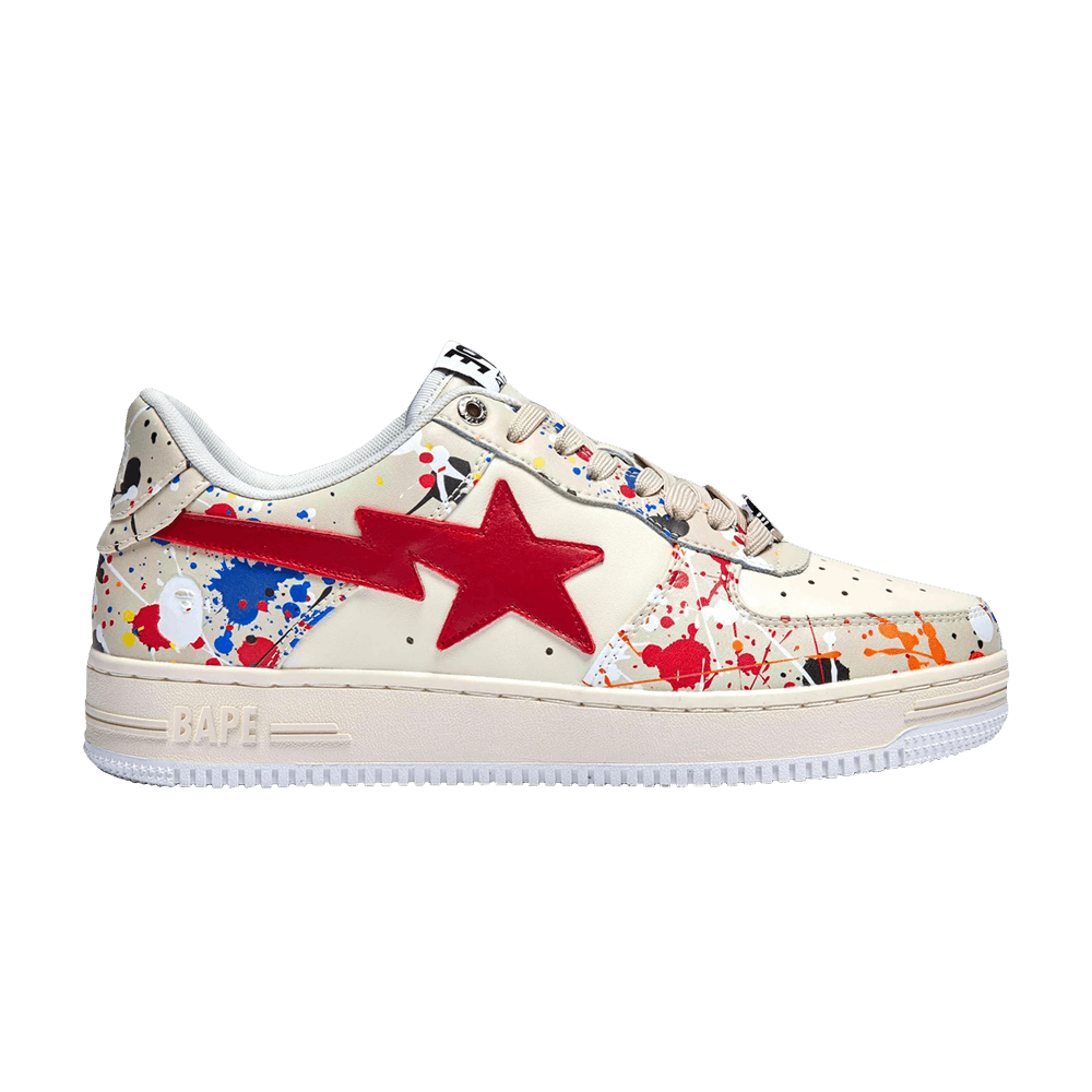 BAPE Bapesta Low 'Paint Splatter - Ivory' 1I20191009-IVY