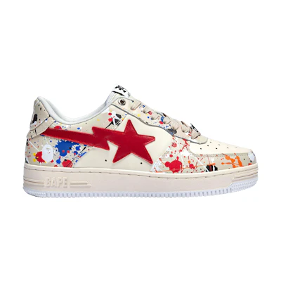 BAPE Bapesta Low 'Paint Splatter - Ivory'