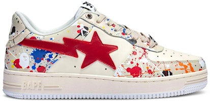 BAPE Bapesta Low 'Paint Splatter - Ivory' 1I20191009-IVY BAPE Bapesta Low 'Paint Splatter - Ivory' 1I20191009-IVY