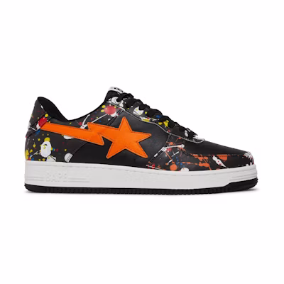 BAPE Bapesta Low 'Paint Splatter - Black'