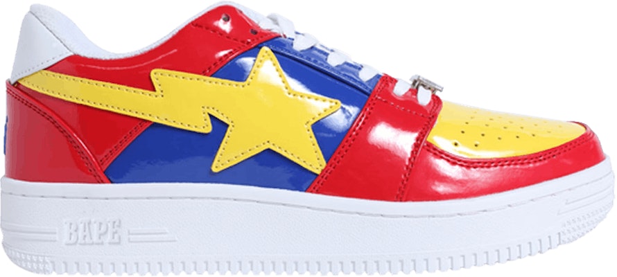 BAPE Bapesta Low 'Merah Biru Kuning' 001FWD801001X-RED Buy BAPE Bapesta Low 'Merah Biru Kuning' 001FWD801001X-RED