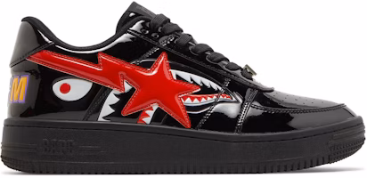 BAPE Bapesta Low M1 'Shark Face - Black Red' 1F30191002-BLK
