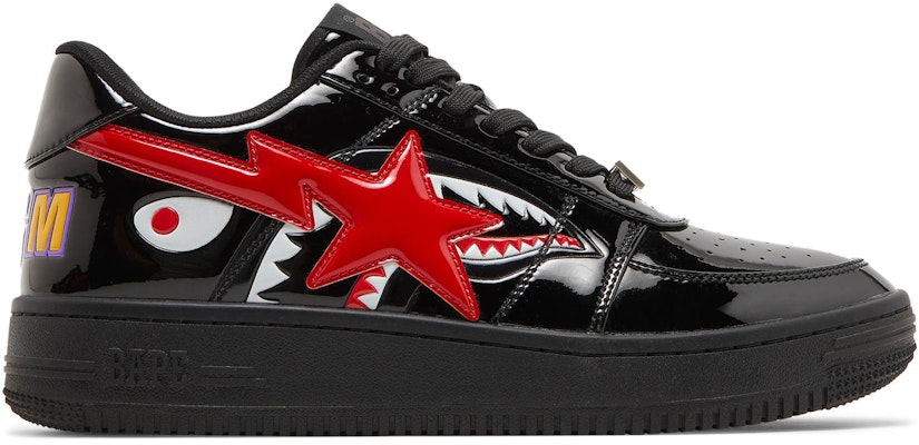 BAPE Bapesta低筒M1『鯊魚臉-黑紅』1F30191002-BLK Buy BAPE Bapesta低筒M1『鯊魚臉-黑紅』1F30191002-BLK