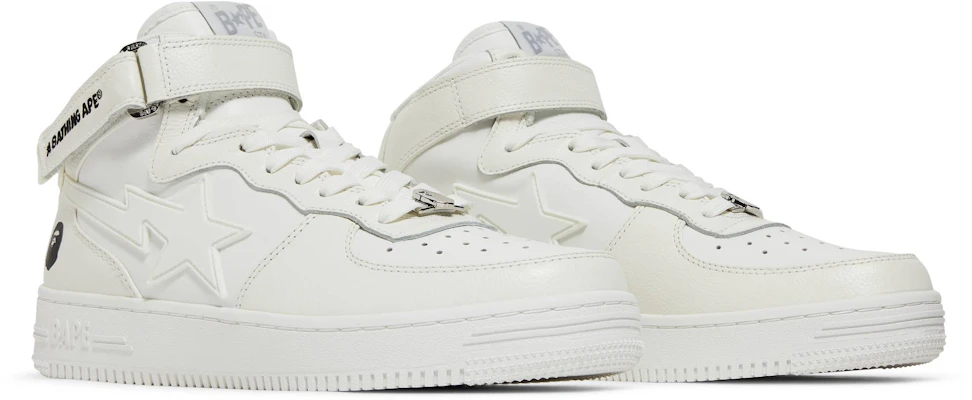 BAPE Bapesta Mid 'Putih' Sneakers 1H70191003-WHT Cheap BAPE Bapesta Mid 'Putih' Sneakers 1H70191003-WHT