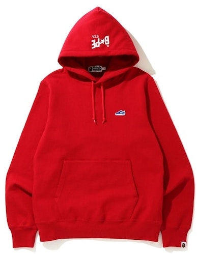 bape-bapesta-one-point-pullover-hoodie-red