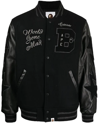 Chaqueta Negra BAPE con Cuello de Béisbol 001HJH801008M Buy Chaqueta Negra BAPE con Cuello de Béisbol 001HJH801008M